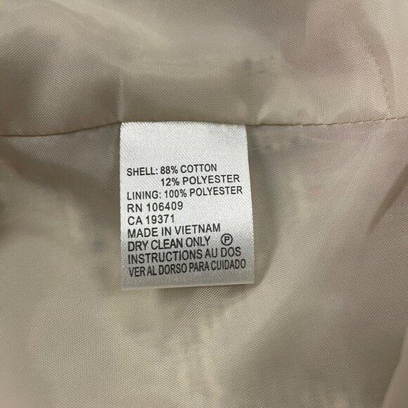 TAHARI Womens Textured Striped Blazer Open Front Cream/Multi Size 16 Pockets - Picture 9 of 9